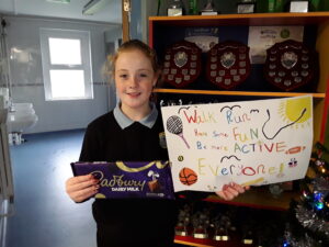Our Active school slogan winner. Well done to a great girls.